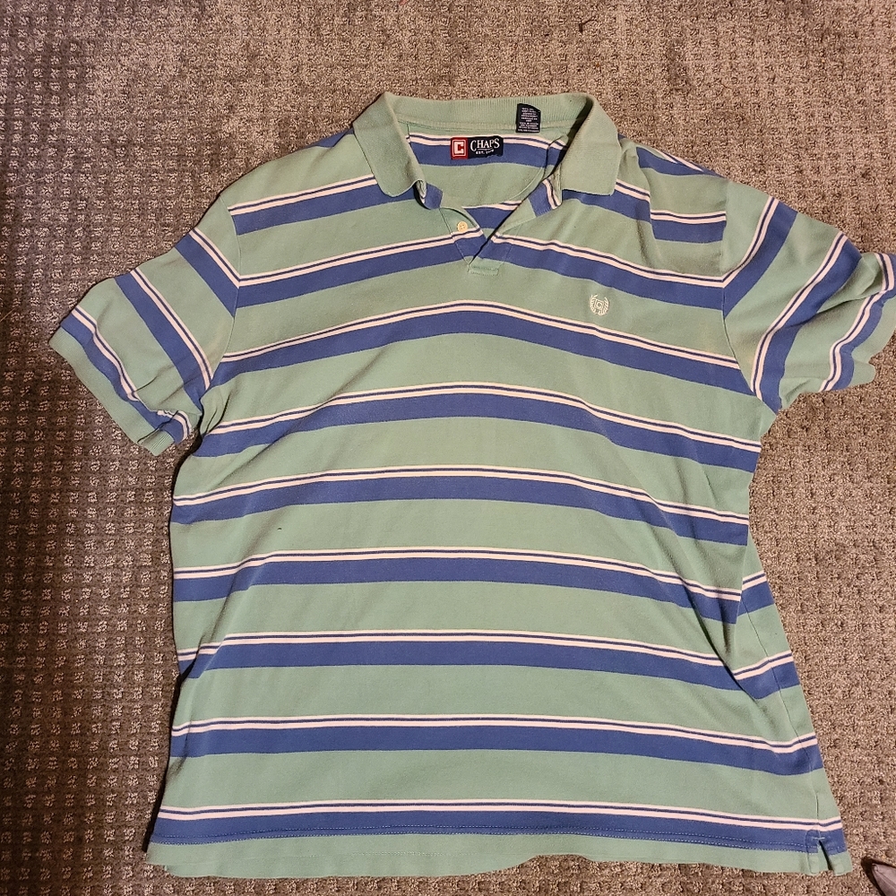 Men's Chaps shirt used green & blue size XXL